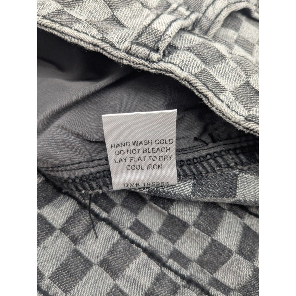 Sm. Women’s Y2K Style Checkerboard Denim Cargo Mini Skirt Gray Black Annie Wear - Picture 7 of 9
